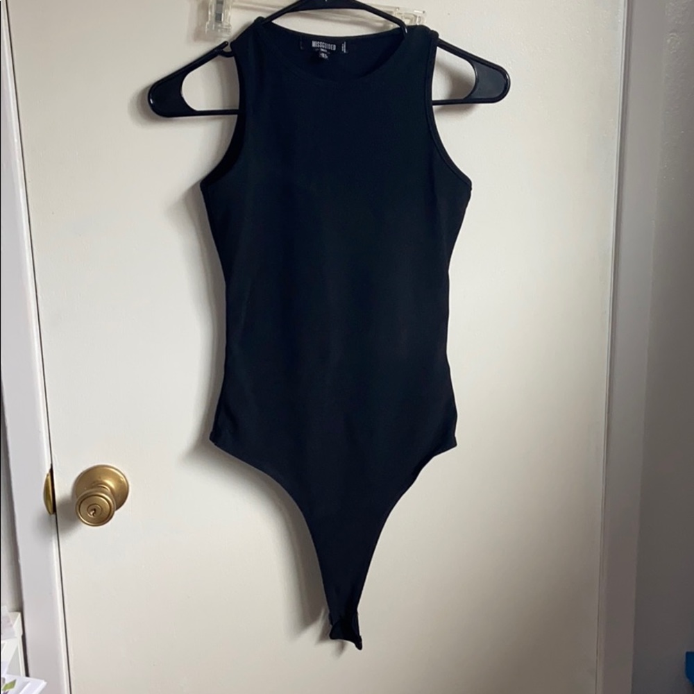 Black racerback bodysuit
